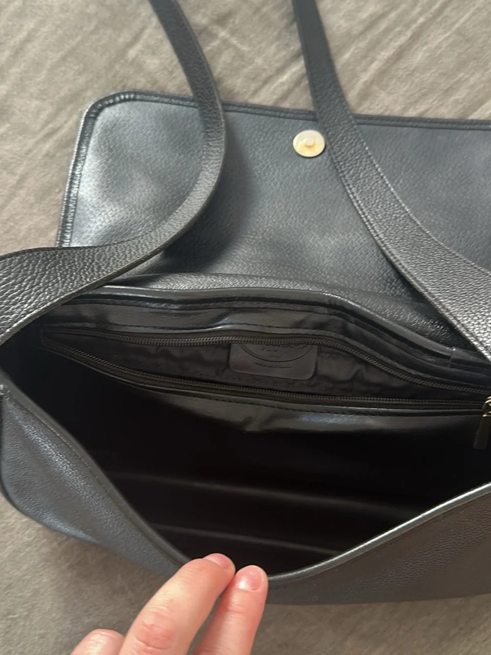 Longchamp Black Leather Shoulder Bag
